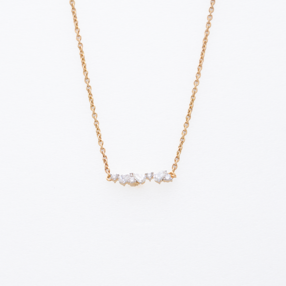 Pear & Round Bar Necklace