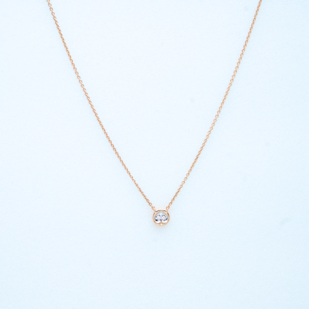 solid gold tiny spade Necklace 