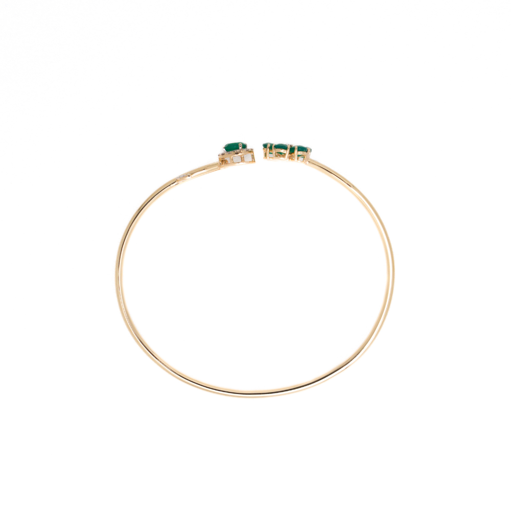 Emerald green gemstone bangle bracelet